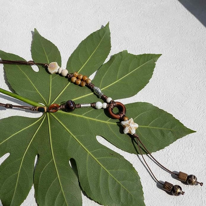Boho Style Colorful Ceramic Bead Strand Necklace Adjustable Bohemian Jewelry Gift for Women, Fashion Clothing Matching Necklace