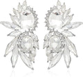 Vintage Rhinestone Statement Earrings Fancy Crystal Cluster Drop Dangle Earrings for Women
