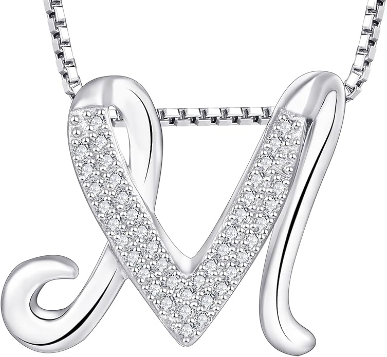 STARCHENIE Initial Necklace for Women 925 Sterling Silver Letter A-Z Pendant 26 Alphabet Jewelry