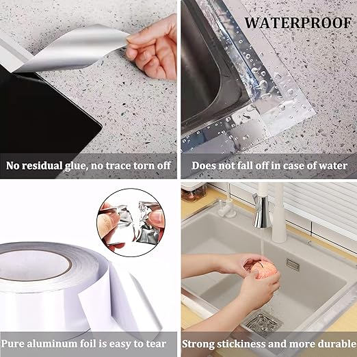 Aluminum Foil Duct Tape Heavy Duty Waterproof, Premium Silver Metal HVAC Heat - Image 6