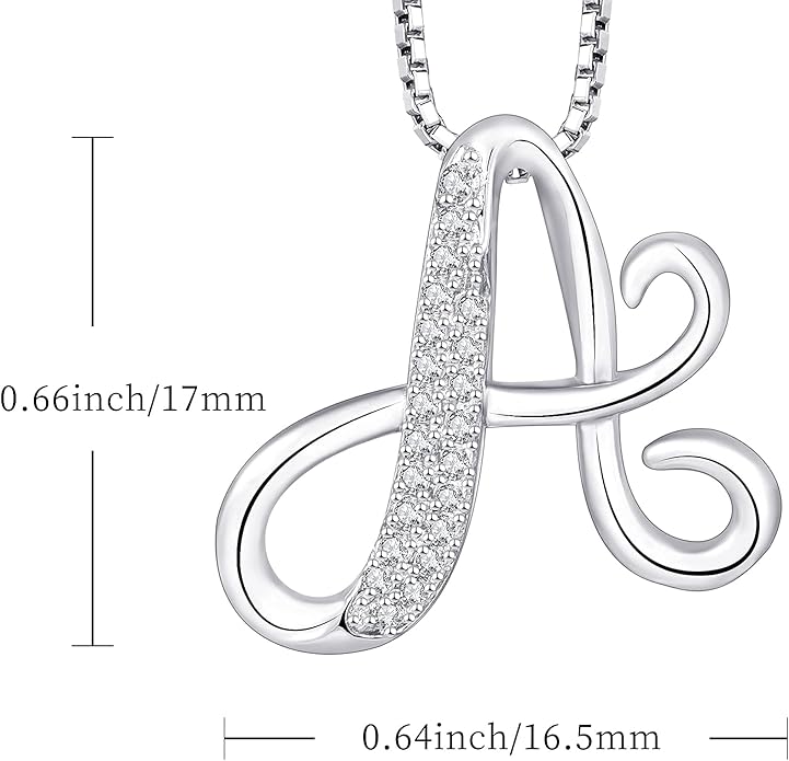 STARCHENIE Initial Necklace for Women 925 Sterling Silver Letter A-Z Pendant 26 Alphabet Jewelry