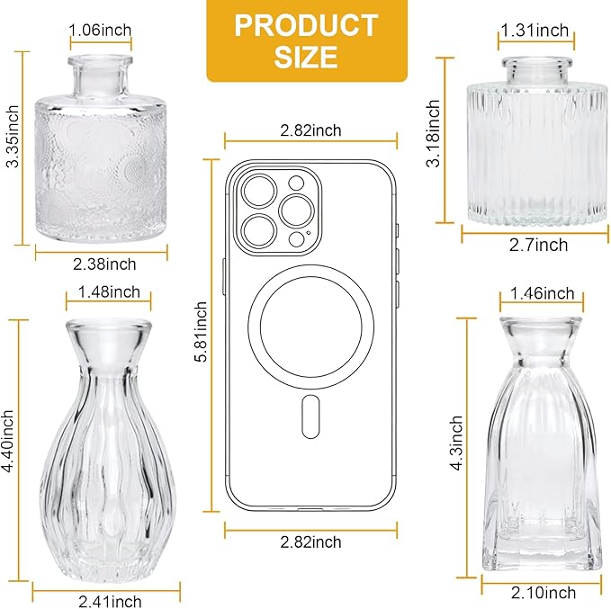 Glass Bud Vases Set of 4, Small Flower Vases - Image 2