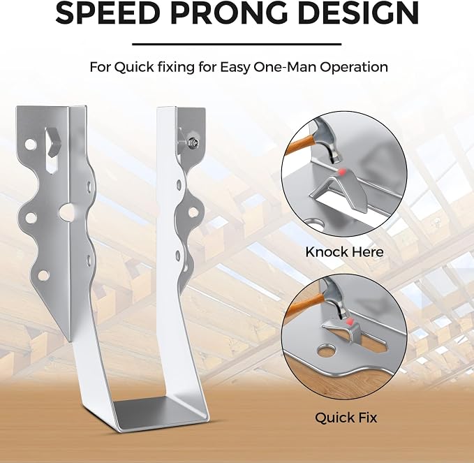 25 Pcs 2x6 Joist Hangers, 18 Gauge Metal Face Mount Joist Hangers, Lu26 Joist - Image 3