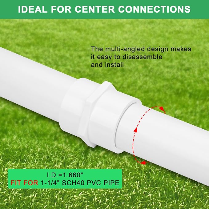 6Pack 1-1/4Inch PVC Female Thread Adapter Pipe Fittings, 2-Way PVC Pipe - Image 3