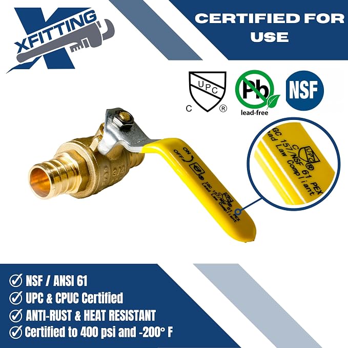XFITTING 10 Pack Pex Ball Valve, 3/4" Inch Pex Ball Valve, Full Port - Image 4