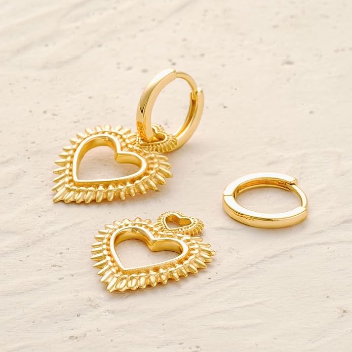 MYEARS Women Earrings Gold Huggie Hoop Dangle Drop 14K Gold Plated Small Simple Hypoallergenic Everyday Jewelry