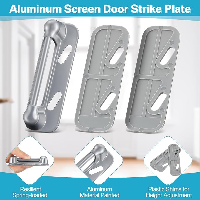 Enhon 3 Pack Screen Door Spring Strike Plate | Spring Loaded Screen and Storm - Image 4