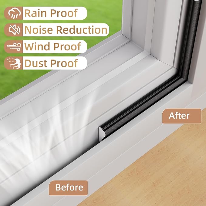 Kneelisa 3Pcs×196” Wedge-Shape Foam Window Weather Stripping Door Seal | - Image 7