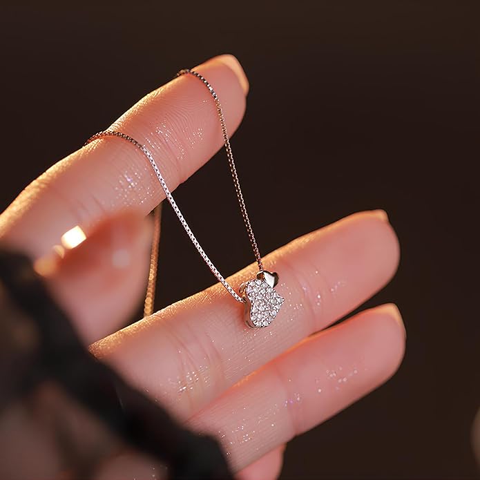 LOVECOM Valentines Gifts S925 Sterling Silver Heart Necklace for Women Dainty 14k Gold Plated CZ Infinity Double Cross Star Pendant Choker Necklaces Trendy Bead Chain Jewelry Gifts for Mom Daughter