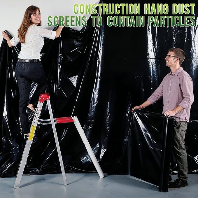 10 Mil 10 FT X 100 FT Plastic Sheeting Heavy Duty Thick LLDPE Black - Image 6