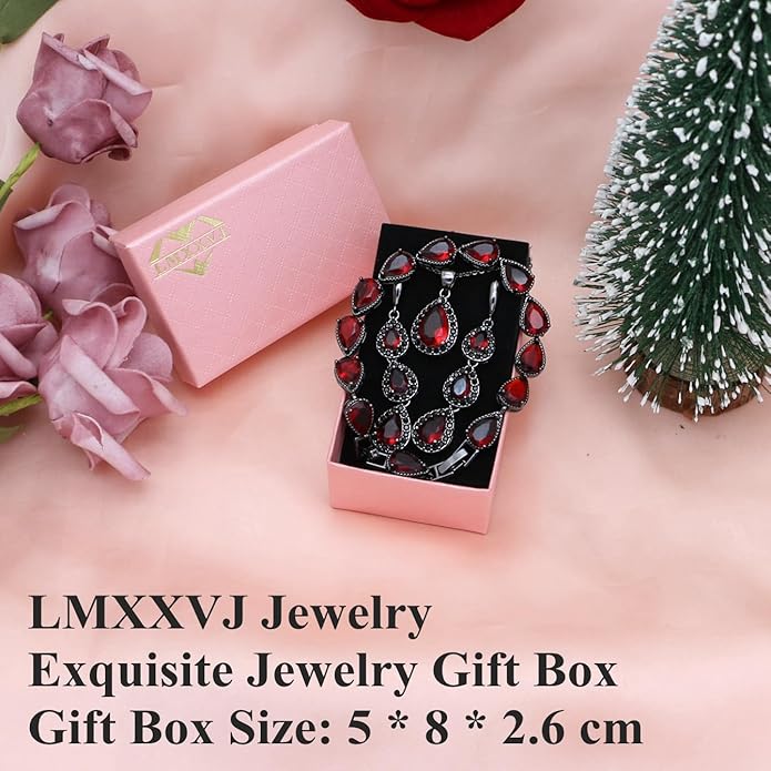 LMXXVJ Necklace Long Earrings Bracelet Set, White Gold Plated Created Blue Sapphire Jewelry Set Wedding Party Gift Jewelry for Women Bridal Bridesmaid