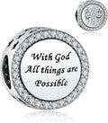 925 Sterling Silver Charms Fit Pandora Charms Bracelet God Has You In His Arms I Have You In My Heart Fit Wife Mother's Day Christmas Birthday Gift