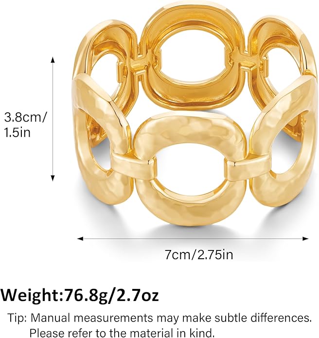 Chunky Gold Bangles Bracelet for Women Trendy Statement Bracelet Dainty Charm Gold Valentine's Day Gift Jewelry for Her
