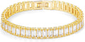 14K Gold Plated Tennis Bracelet for Women – Classic CZ Link Design, Fits 6.0"–7.2" Wrists – Stylish Sparkling Jewelry Gift, Timeless Tennis Bracelets for Women