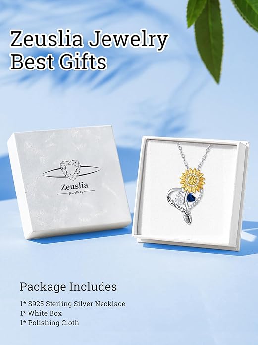 Valentine's Day Gifts for Wife 925 Sterling Silver Double Birthstone Pendant Necklaces I Love You for Always and Forever Necklace Anniversary Birthday Gifts for Wife Girlfriend Mom Her