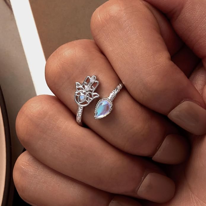 WOSTU Animal Open Adjustable Ring Playful Cat Dachshund Snake Koi Fish Hummingbird Bat Heart Feather Stacking Ring for Women, Sterling Silver Plated Pet Memorial Jewelry Gift for Cat Lovers