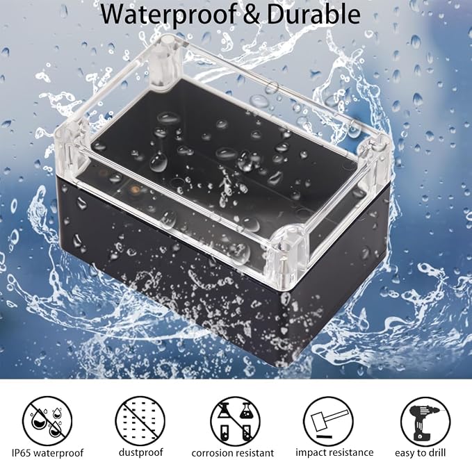 Project Box IP65 Waterproof Junction Box ABS Plastic Black Electrical Boxes DIY - Image 4