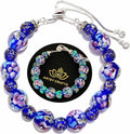 ARTSY Crafts Lily Garden Glow in the Dark Firefly Bead Bracelets Necklaces, Handmade in USA Murano Glass Jewelry, Flower Luminous Beads Mermaid Crystal Bracelet Bangle