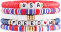 Heishi Beaded Stretch Bracelets for Women Stackable Polymer Clay Beads Bracelets Friendship Boho Summer Beach Bracelet Jewelry Set