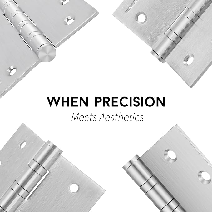 goldenwarm 6 Pack 4 x 4 Inch Ball Bearing Door Hinges Heavy Duty Stainless - Image 5