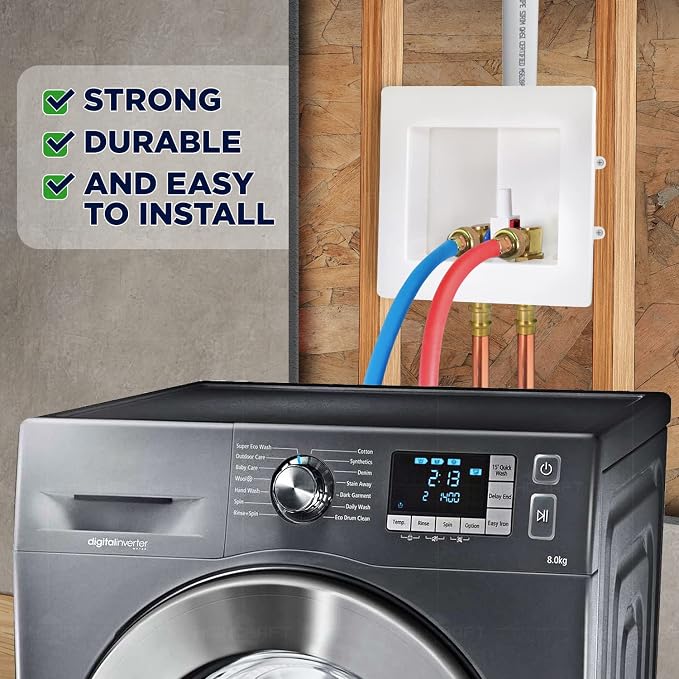Highcraft Washing Machine Outlet Box Dual Drain, 1/2" CPVC Connection Valve - Image 6