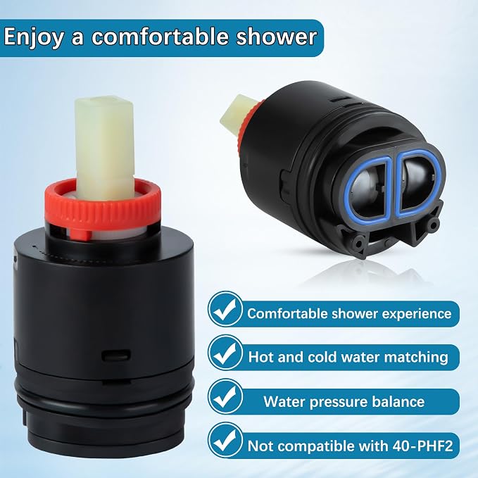 N40HKC Shower Cartridge Replacement, 40mm Shower Faucet Cartridge, - Image 4