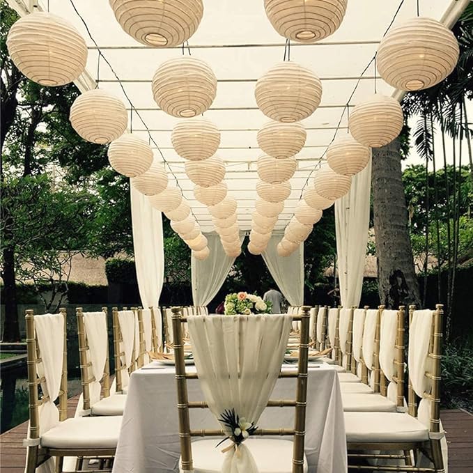 HAUSPROFI 12Pcs White Paper Lanterns - Image 6