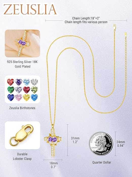 Valentine's Day Gifts for Wife 925 Sterling Silver Double Birthstone Pendant Necklaces I Love You for Always and Forever Necklace Anniversary Birthday Gifts for Wife Girlfriend Mom Her