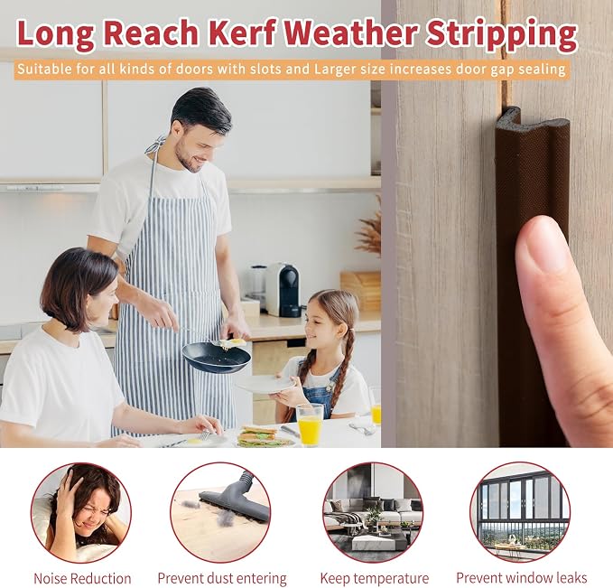 19.7 Feet Long Reach Door Weather Stripping Door Seal Strip, New Upgraded - Image 4