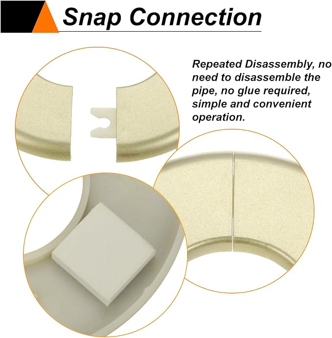 HARFINGTON 2pcs Wall Split Flange 64mm/2.5" Self-Adhesive Plumbing Cover Plates - Image 4