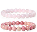 Bivei Natural Gemstone Semi Precious Healing Crystals Handmade Stretchy Round Beads Bracelet,Stocking Stuffers for Women Enhance Positive Energy