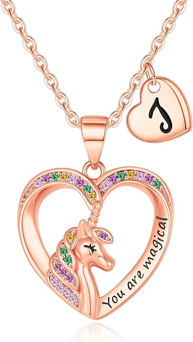 Unicorn Necklace for Girls Gifts for Girls Little Girl Jewelry Birthday Gift for Girl Daughter Granddaughter Niece-No tarnish, No reactions for sensitive skin Hypoallergenic