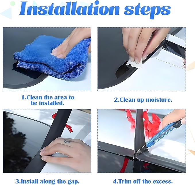 BESULEN 16.4 Ft Car Windshield Weather Stripping, 19mm T Shape | T Shape - Image 4