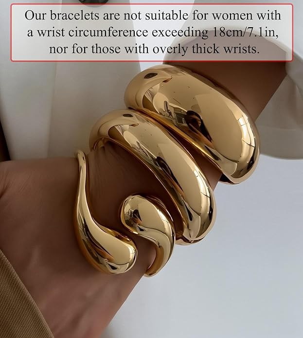 SAMOCO 3Pcs Chunky Gold Bangle Bracelets for Women Trendy Wide Wrist Cuff Bracelets Stack Statement Bangle Fashion Gifts