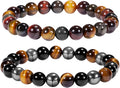 Bivei Natural Gemstone Semi Precious Healing Crystals Handmade Stretchy Round Beads Bracelet,Stocking Stuffers for Women Enhance Positive Energy