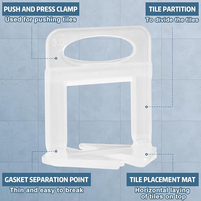 1000 Tile Spacers 1/16 Inch Tile Leveling Clips - Image 4