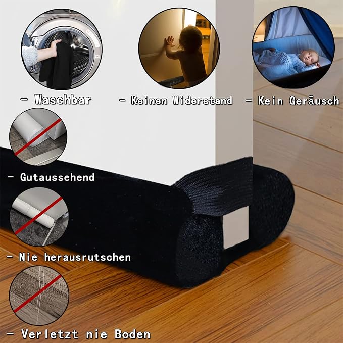 BKSAI Door Draft Stopper for Doors 31-39" No Adhesive Draft Stopper for Bottom - Image 7