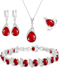GZWHD Jewelry Set for Women CZ Earrings Necklace Ring Bracelet Set Prom Party Wedding Jewelry Gift for Mother Friend Wife