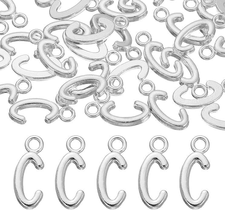 uxcell Letter Charm, Alloy Letter Initial Alphabet Charm for DIY Crafts Jewelry Making Bracelet Earrings Necklace