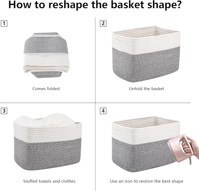 OIAHOMY 4 Pack Storage Basket, Closet Organizer - Image 5