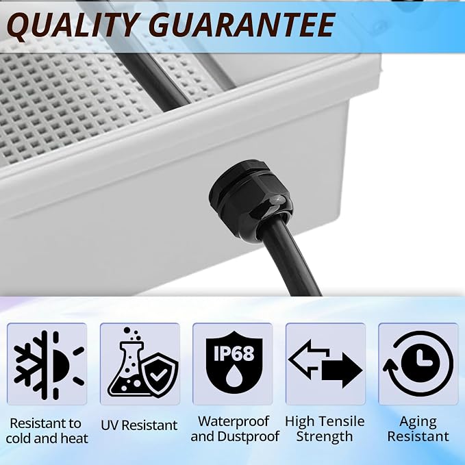 MAKERELE 12pcs 1/2" NPT Cable Gland Waterproof IP68 Strain Relief Connector | - Image 4