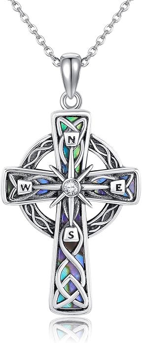 Compass Necklace Sterling Silver Celtic Knot Necklace Graduation Friendship Talisman Travel Necklace Inspirational Graduation Gift Jewelry Gifts for Women Girls