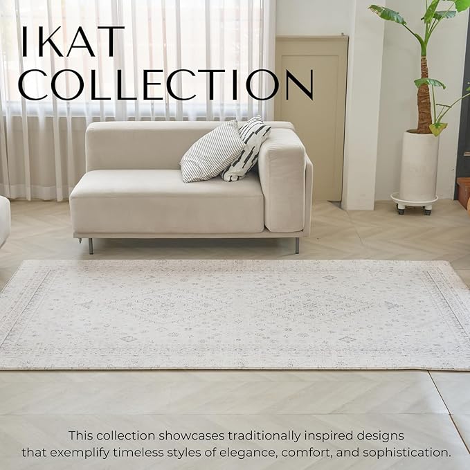 Baby Care Soft Rug (Prestige, Ikat - Persia) 98'' x 59'' Original One-Piece Reversible Rollable Waterproof Play Mat for Infants, Babies, Toddler, and Kids