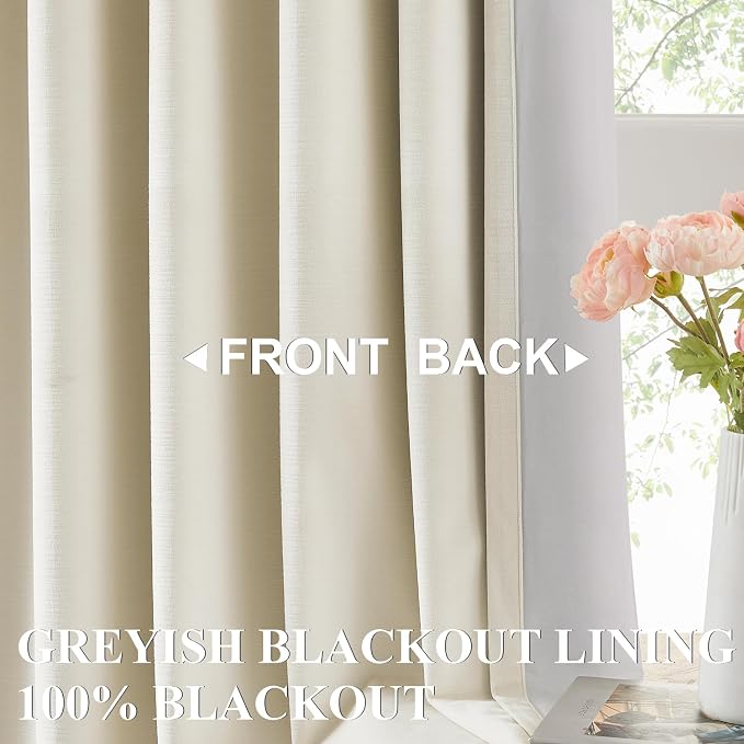 Vision Home Champagne Ivory Velvet Pinch Pleated Blackout Curtains 40"Wx84L | 2 - Image 2