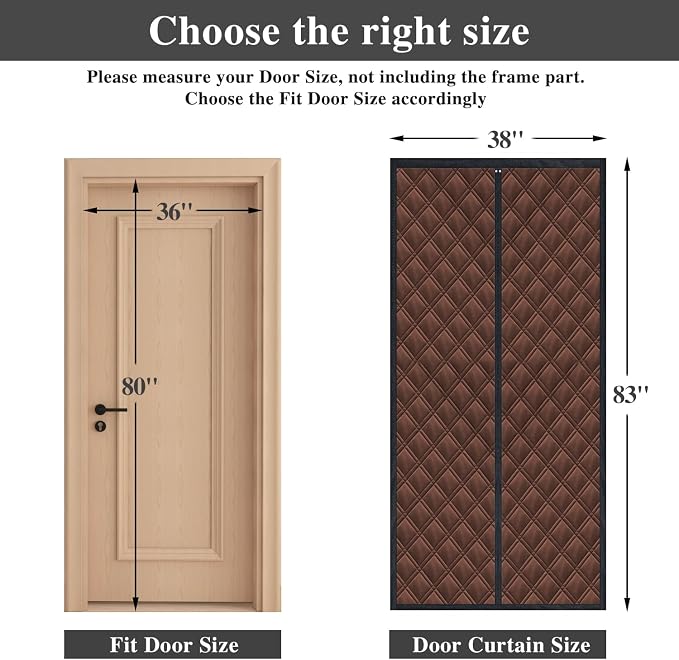 38"x83" 3-Layer Thermal Door Insulation Curtain & Temporary Door Insulation - Image 2