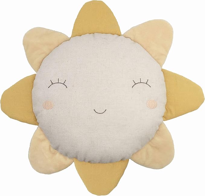 MON AMI Sunny Day, Sun Shaped Throw Pillow – 14.5” Plush Decorative Cushion for Bed, Couch, or Room Décor, Whimsical Sun Accent Pillow, Soft Home Decoration