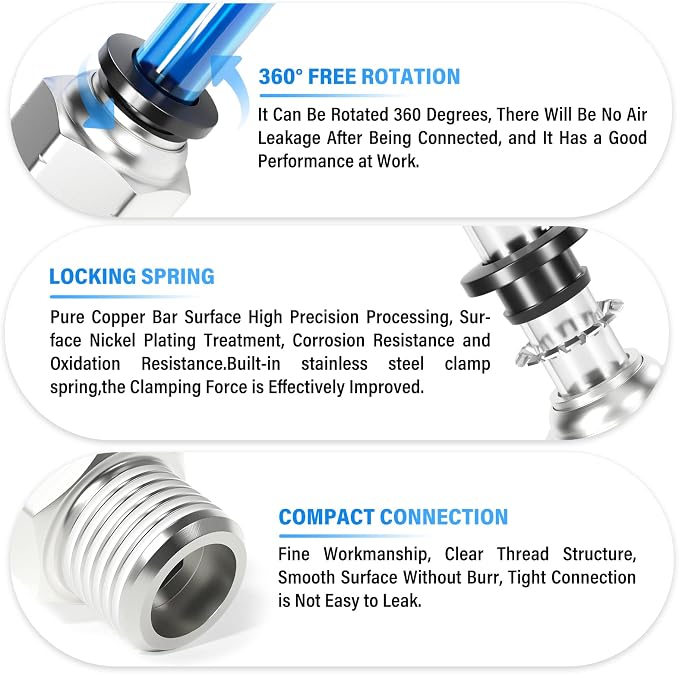 TAILONZ PNEUMATIC Male Straight 12mm Tube OD x 1/8 Inch NPT Thread Push to - Image 3