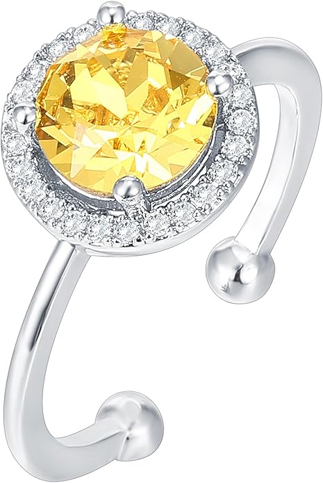 PAVOI 14K Gold Plated Crystal Birthstone Rings | Rings For Women