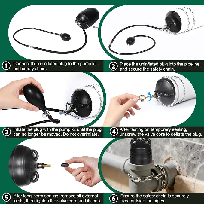 3 Inch Inflatable Pipe Plug Balloon Kit - Image 5