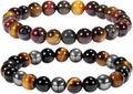 Bivei Natural Gemstone Semi Precious Healing Crystals Handmade Stretchy Round Beads Bracelet,Stocking Stuffers for Women Enhance Positive Energy